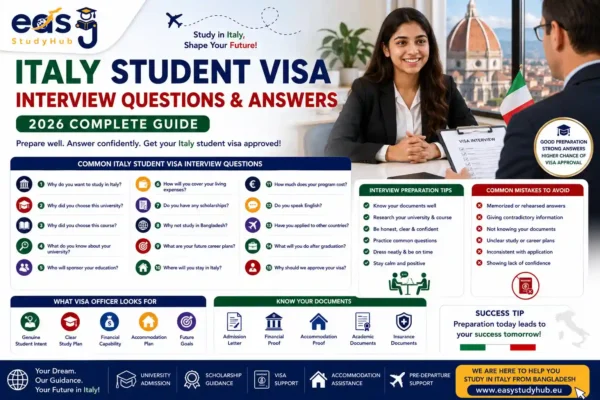 Italy student visa interview questions in 2026 Complete Guide