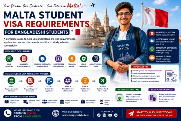 Malta Student Visa Requirements for Bangladeshi Students In 2026 Complete Guide