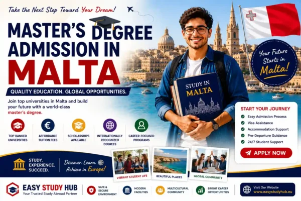 Master's Degree Admission in Malta for International Students in 2026 Complete Guide