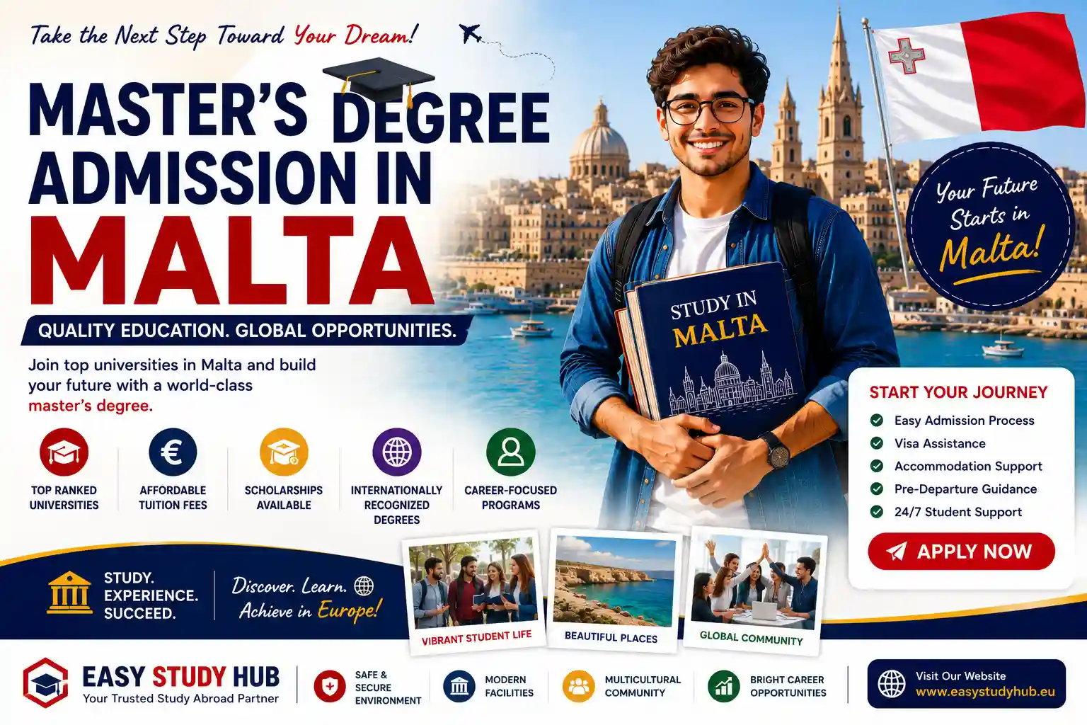 Master's Degree Admission in Malta for International Students in 2026 Complete Guide