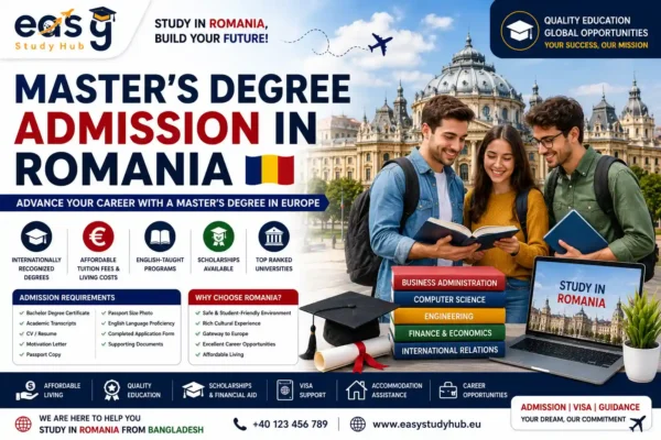 Master's Degree Admission in Romania for International Students In 2026 Complete Guide