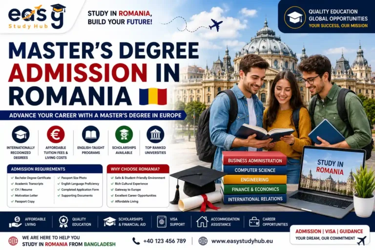 Master's Degree Admission in Romania for International Students In 2026 Complete Guide