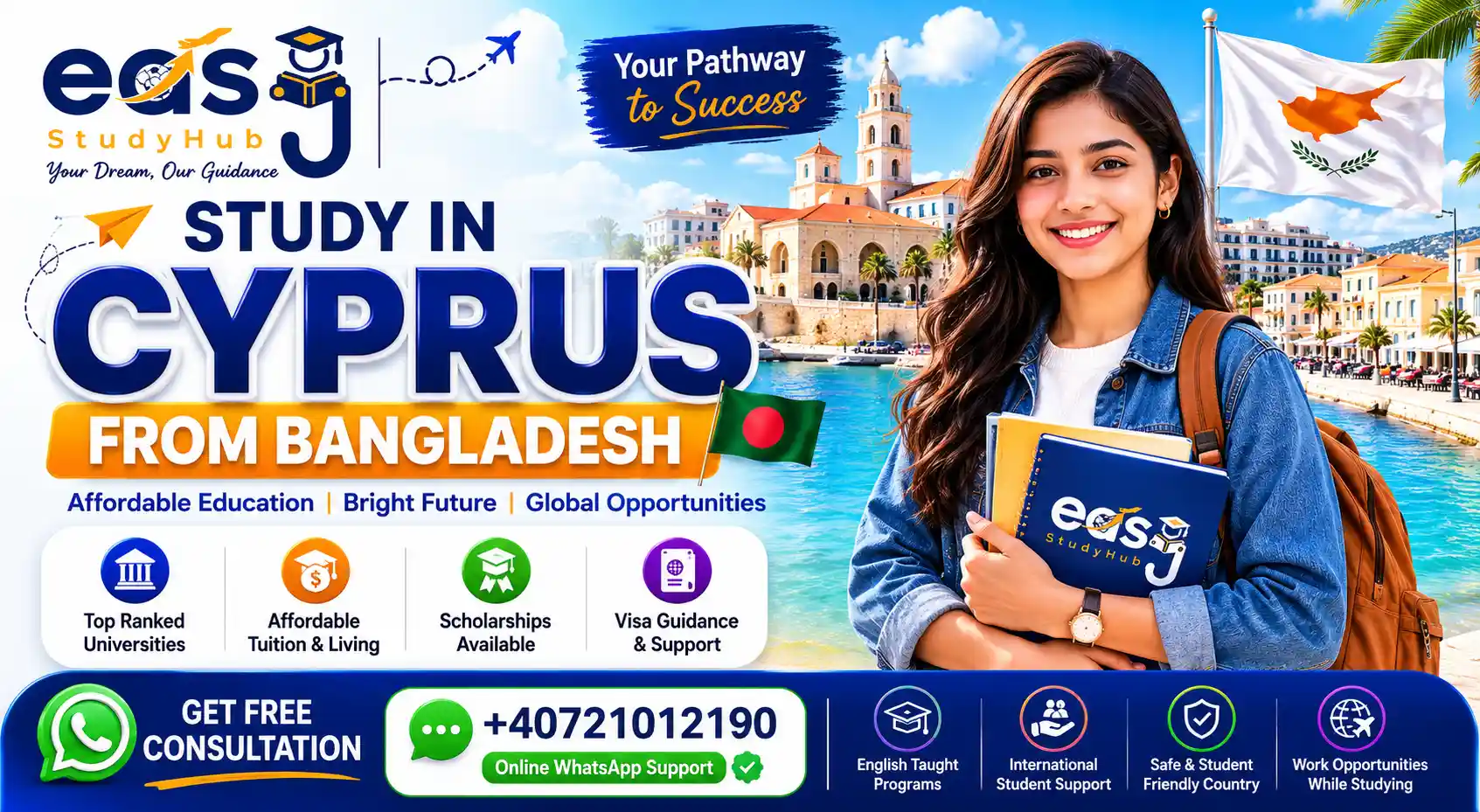 Bangladeshi student studying in Cyprus with Learning In Eu consultancy support