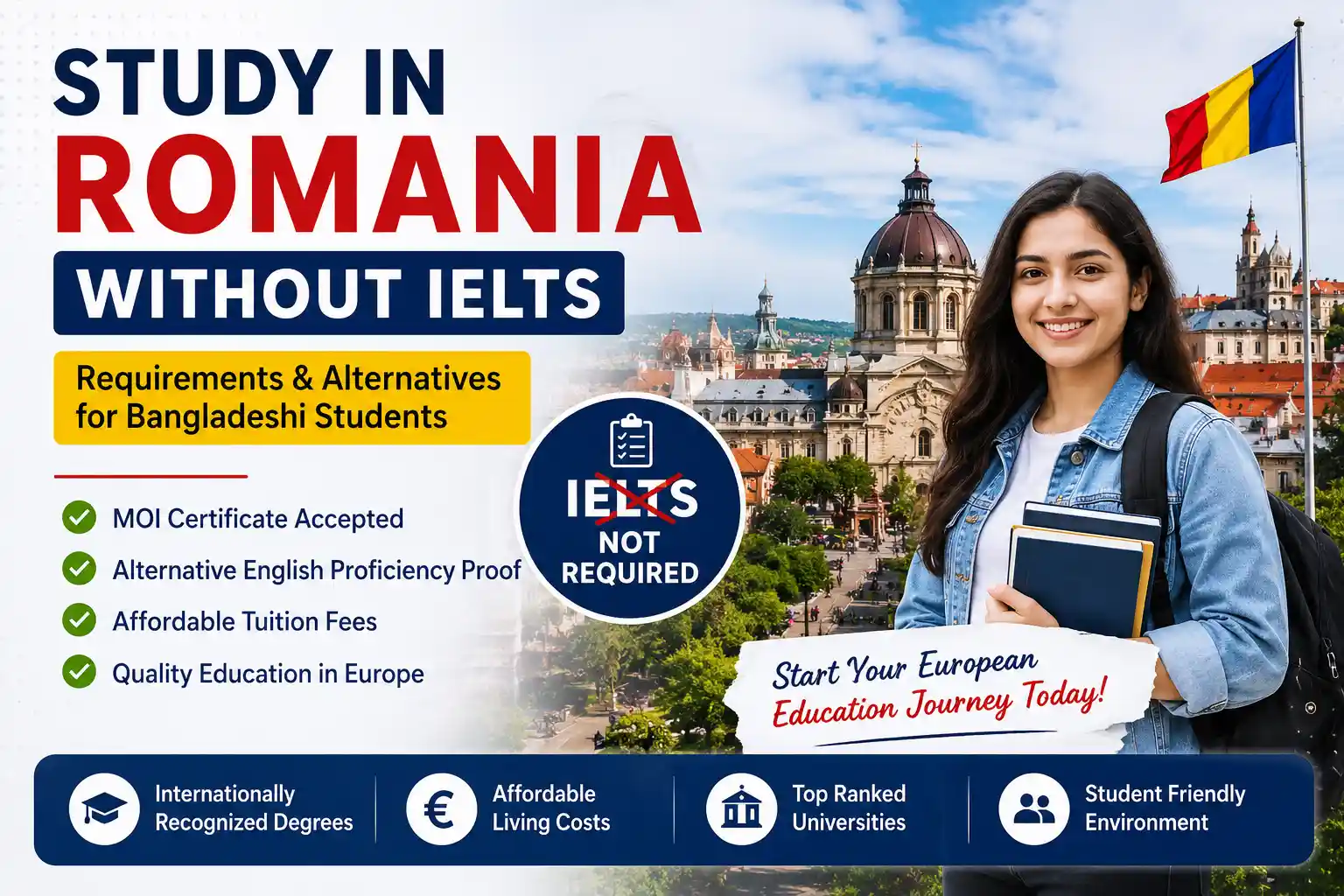 Study in Romania Without IELTS for Bangladeshi Students In 2026 Complete Guide